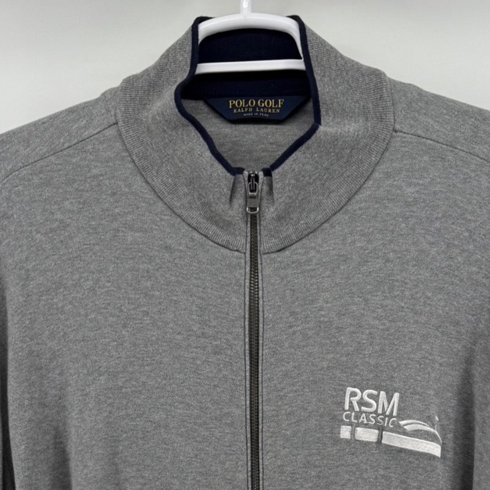 Polo Golf Ralph Lauren Mens XXL Gray Full Zip RSM Classic DLF Cotton Jacket